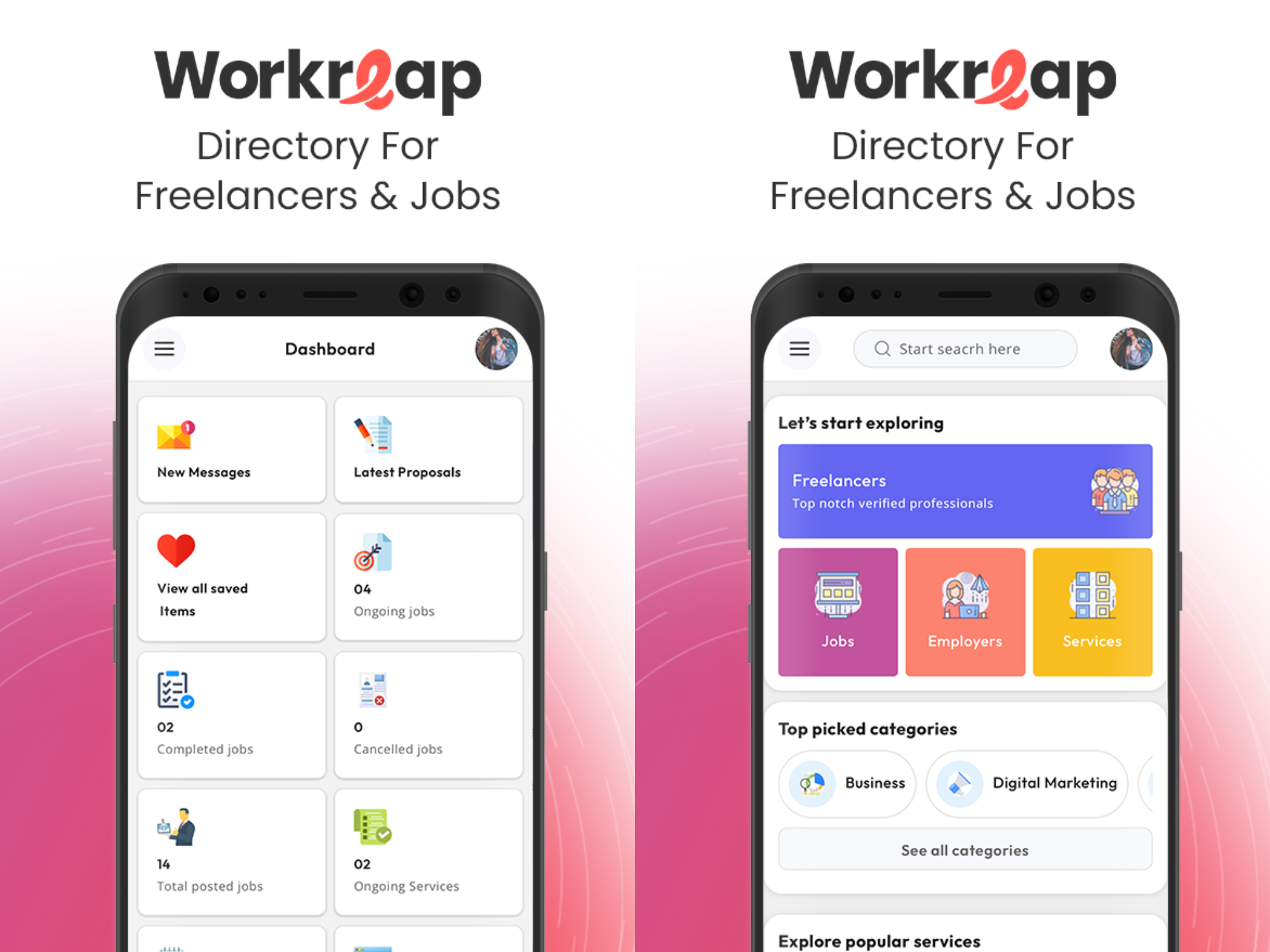Workreap Mobile App